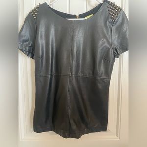 Black leather top